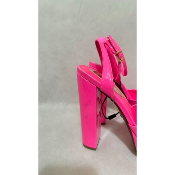 NWT Express Neon Pink Barbiecore Bubblegum Mary Jane High Heels 7M - Picture 4 of 6